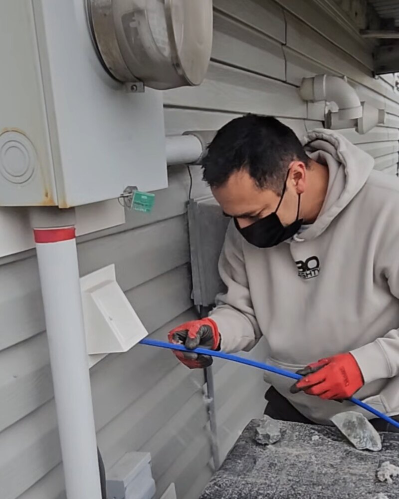 Roof-line dryer vent cleaning
